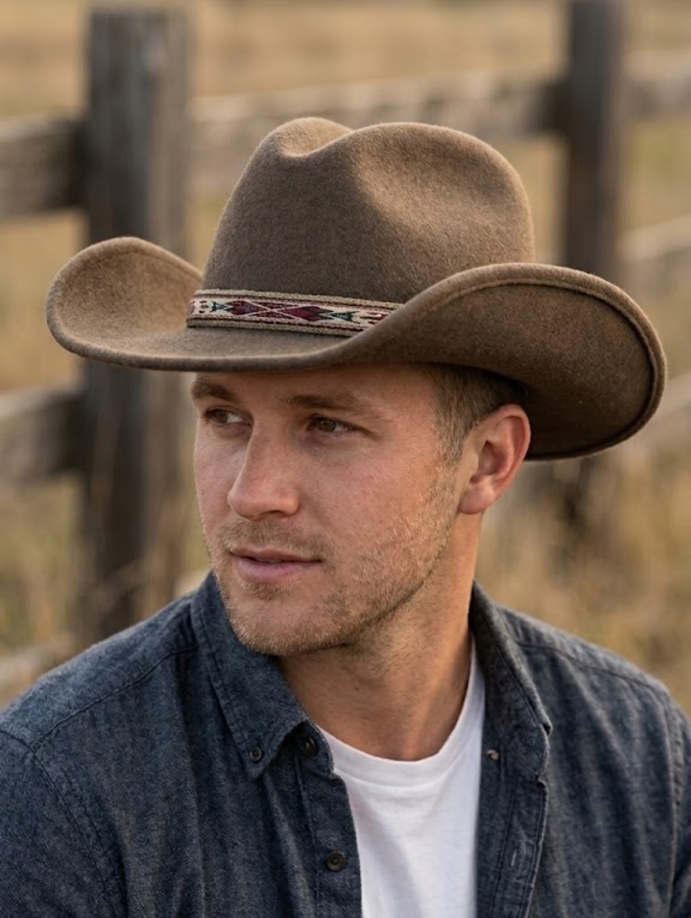 Vintage LiteFelt Western Cowboy Hat - Packable & Water Repellent